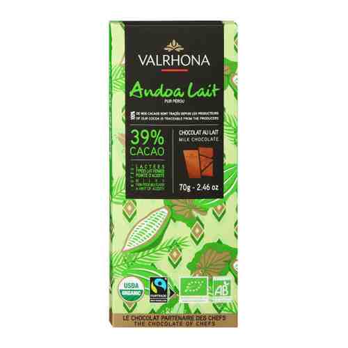 Шоколад Valrhona Андоа молочный 39% какао 70 г арт. 3447801