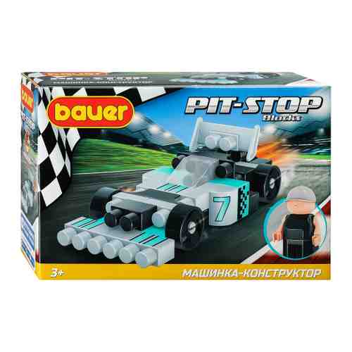 Конструктор Bauer Гоночная машина Pit Stop черный/серый/бирюзовый арт. 3450254