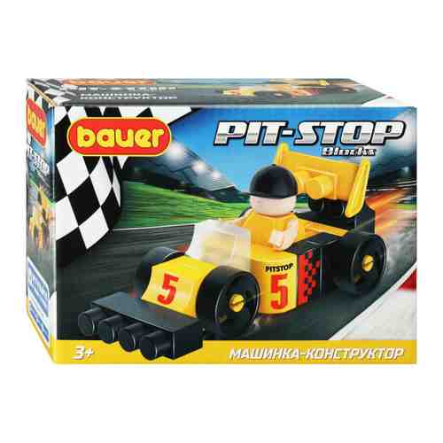Конструктор Bauer Гоночная машина Pit Stop черный/желтый арт. 3450252