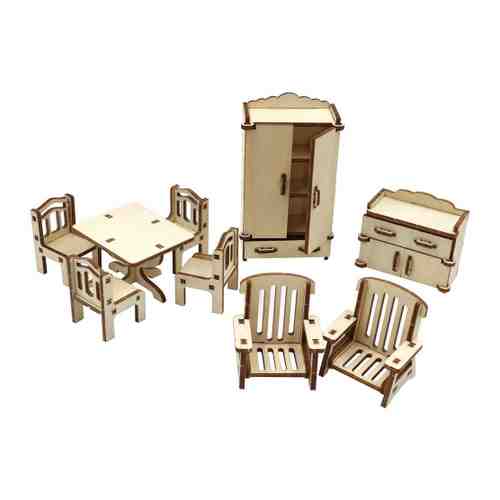 Конструктор деревянный ХэппиДом мебель для кукольного домика Зал арт. 3392137