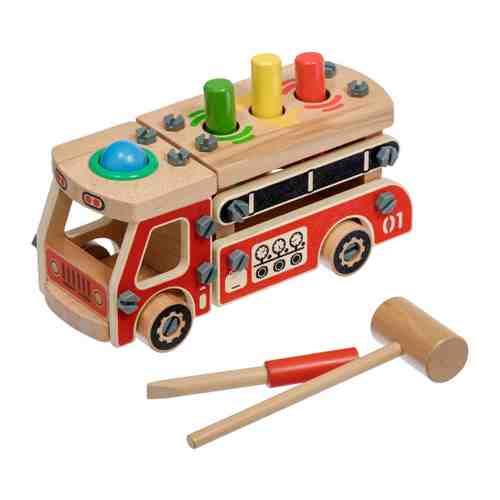 Конструктор деревянный Игрушки из дерева Пожарная машина (21 деталь) арт. 3397382