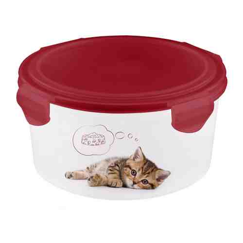 Контейнер Lucky Рet бордовый для хранения корма и лакомств кошек 0.55 л арт. 3487599