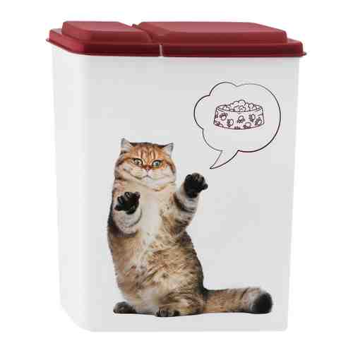 Контейнер Lucky Рet бордовый для хранения корма кошек 2.3 л арт. 3487597