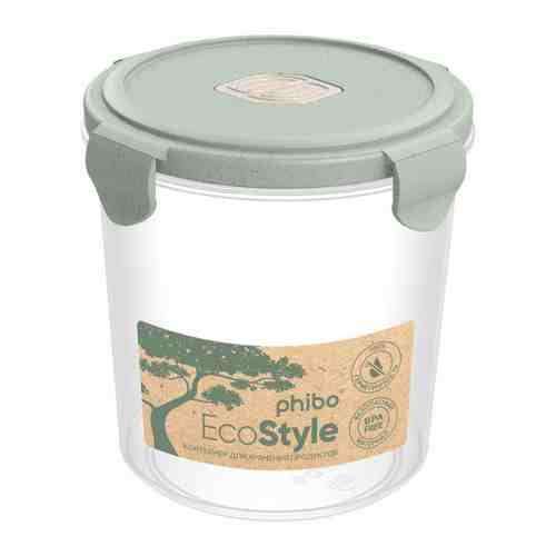 Контейнер пищевой Phibo Eco Style для холодильника и микроволновой печи с клапаном зеленый флэк 1.15 л арт. 3446199
