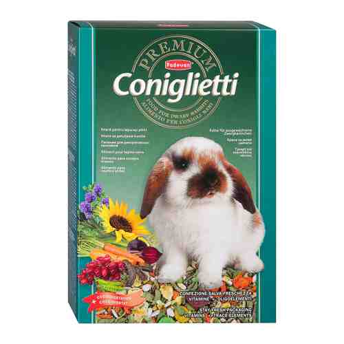 Корм Padovan Premium coniglietti комплексный основной для молодых и взрослых кроликов 500 г арт. 3404507