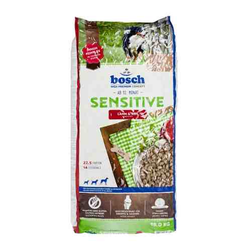 Корм сухой Bosch Sensitive с ягнёнком и рисом для собак 15 кг арт. 3427262