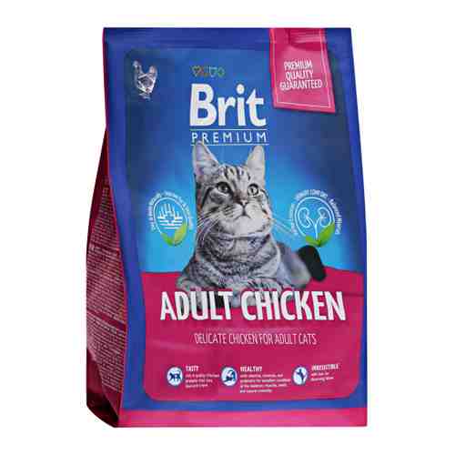 Корм сухой Brit Premium Cat Adult Chicken для взрослых кошек с курицей 2 кг арт. 3516741