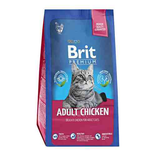 Корм сухой Brit Premium Cat Adult Chicken для взрослых кошек с курицей 800 г арт. 3516742