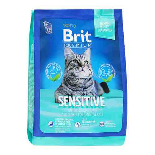 Корм сухой Brit Premium Cat Sensitive для взрослых кошек с чувствительным пищеварением с ягненком и индейкой 2 кг арт. 3516730