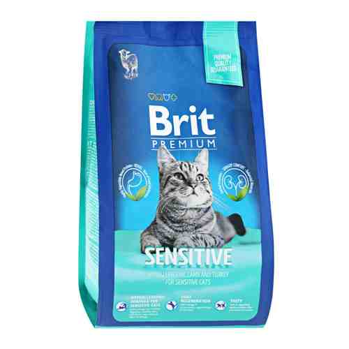 Корм сухой Brit Premium Cat Sensitive для взрослых кошек с чувствительным пищеварением с ягненком и индейкой 800 г арт. 3516738