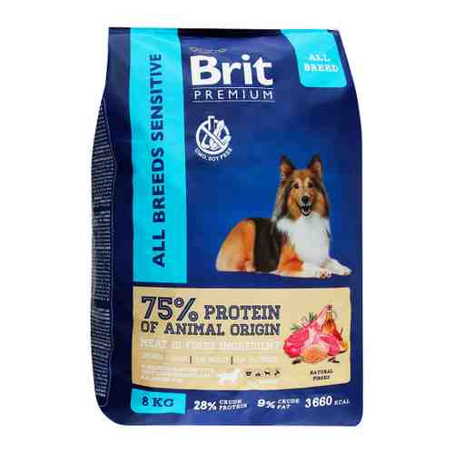 Корм сухой Brit Premium Dog Sensitive ягненок и индейка для взрослых собак всех пород с чувствительным пищеварением 8 кг арт. 3518979