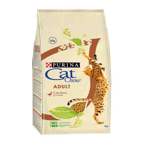 Корм сухой Cat Chow с уткой для взрослых кошек 15 кг арт. 3383632