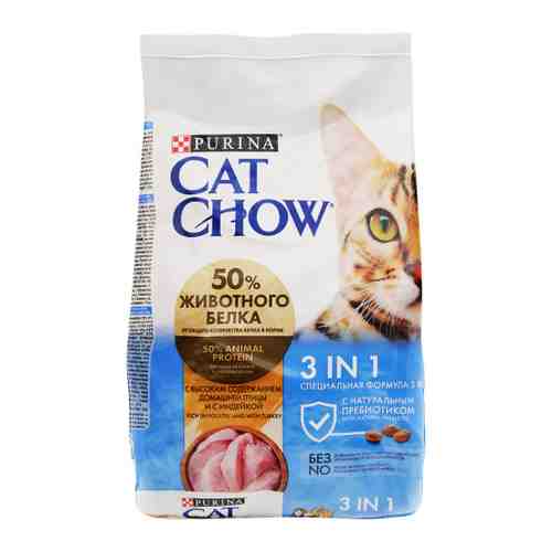 Корм сухой Cat Chow тройная защита 3 в 1 для взрослых кошек 1.5 кг арт. 3369176