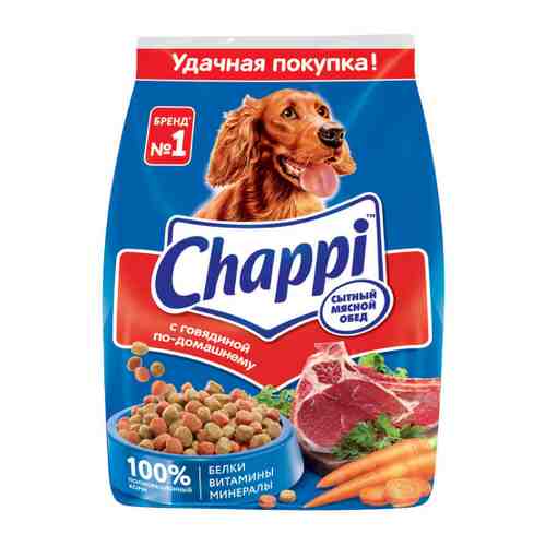 Корм сухой Chappi Сытный мясной обед полнорационный с говядиной по-домашнему для собак 600 г арт. 3390648