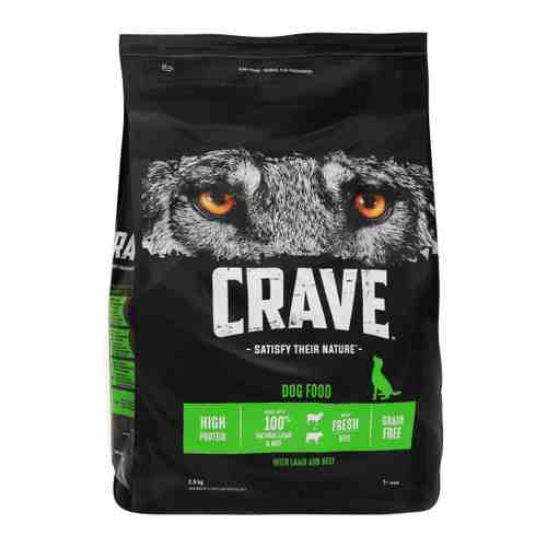 Корм сухой Crave полнорационный с говядиной и ягнёнком для взрослых собак 2.8 кг арт. 3518248