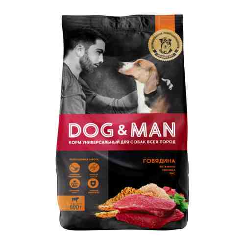 Корм сухой Dog&Man полнорационный с говядиной универсальный для собак всех пород 600 г арт. 3477032