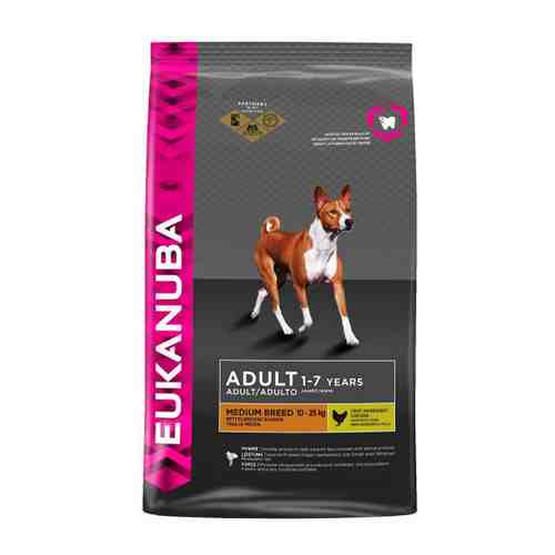 Корм сухой Eukanuba adult medium breed для взрослых собак средних пород 3 кг арт. 3282506