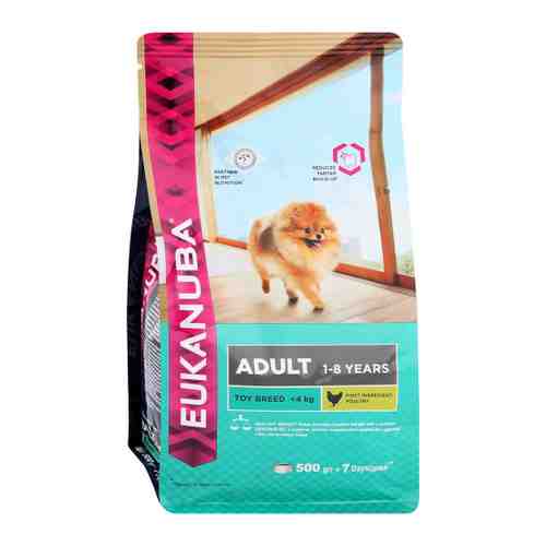 Корм сухой Eukanuba adult toy breed для взрослых собак миниатюрных пород 500 г арт. 3316453