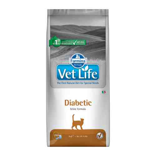 Корм сухой Farmina Vet Life Cat Diabetic с курицей диетический при сахарном диабете для кошек 2 кг арт. 3478265