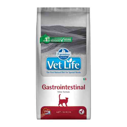 Корм сухой Farmina Vet Life Cat Gastrointestinal с курицей диетический при заболеваниях ЖКТ для кошек 5 кг арт. 3478268