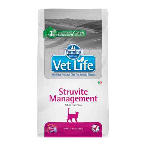 Корм сухой Farmina Vet Life Struvite Management при мочекаменной болезни для кошек 400 г арт. 3420749