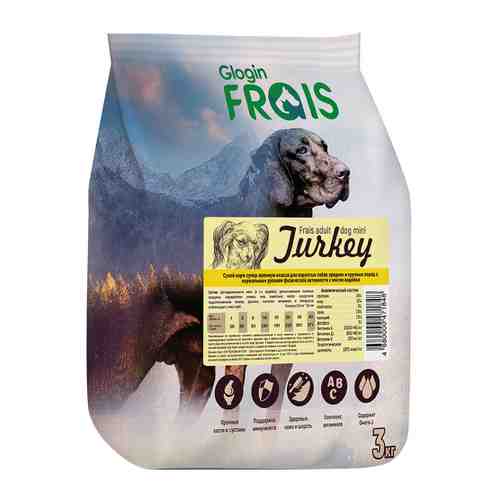 Корм сухой Frais Adult dog mini Turkey с мясом индейки для собак мелких пород 3 кг арт. 3486018