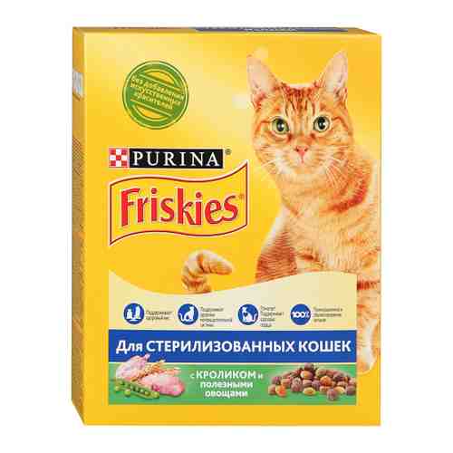 Корм сухой Friskies Sterilised с кроликом для взрослых кошек 300 г арт. 3316516