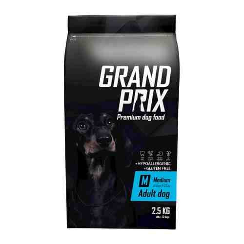 Корм сухой Grand Prix Medium Adult с курицей для взрослых собак средних пород 2.5 кг арт. 3386817