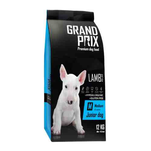 Корм сухой Grand Prix Medium Junior с ягненком для щенков собак средних пород 12 кг арт. 3386830