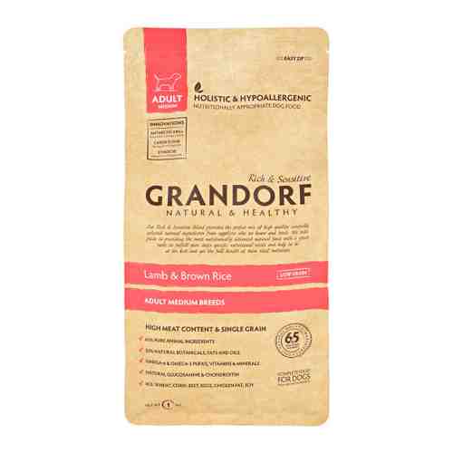 Корм сухой Grandorf с ягненком и рисом для взрослых собак всех пород 1 кг арт. 3394134