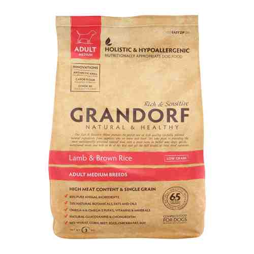Корм сухой Grandorf с ягненком и рисом для взрослых собак всех пород 3 кг арт. 3394135