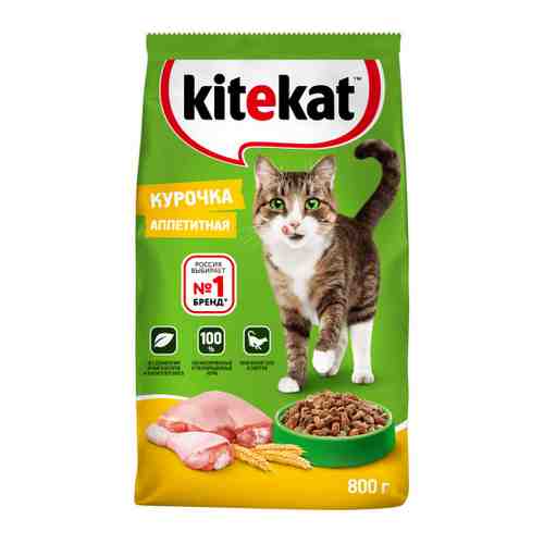 Корм сухой Kitekat Аппетитная курочка для взрослых кошек 800 г арт. 3390642