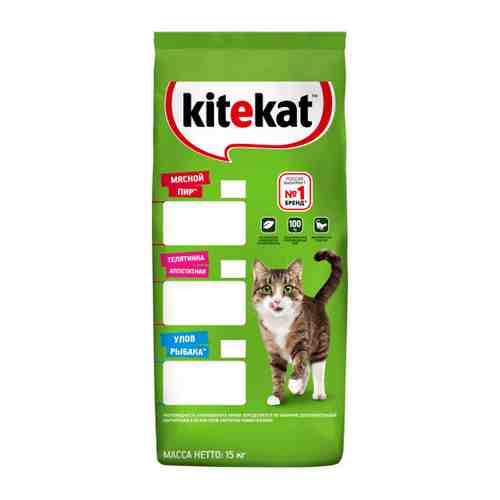 Корм сухой Kitekat Мясной пир для взрослых кошек 15 кг арт. 3316239