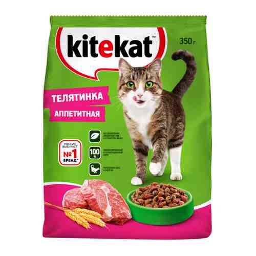 Корм сухой Kitekat с аппетитной телятинкой для взрослых кошек 350 г арт. 3316247