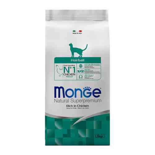 Корм сухой Monge Cat Hairball выведение шерсти для кошек 1.5 кг арт. 3398059