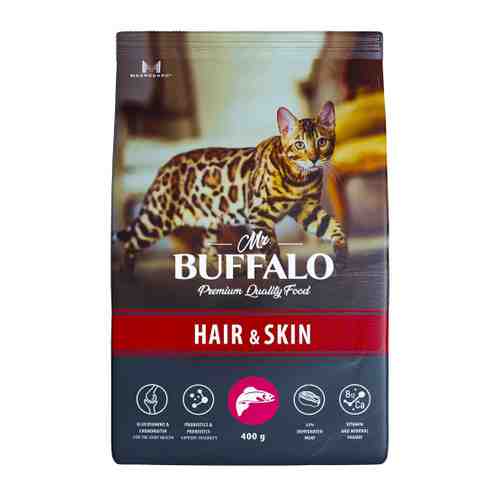 Корм сухой Mr.Buffalo Adult Hair & Skin лосось для кошек 400 г арт. 3520107