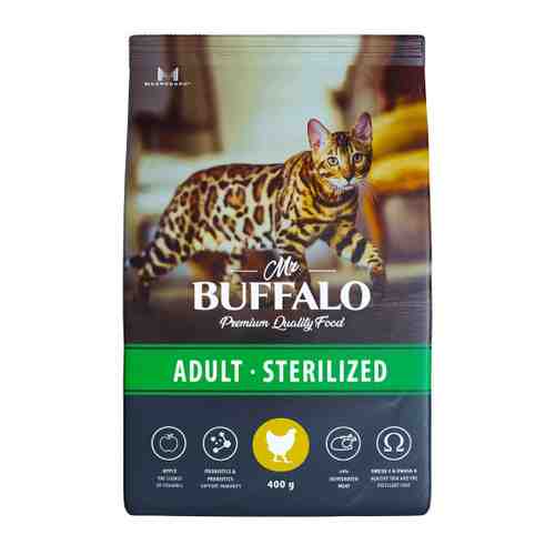 Корм сухой Mr.Buffalo Sterilized курица для кошек 400 г арт. 3520100