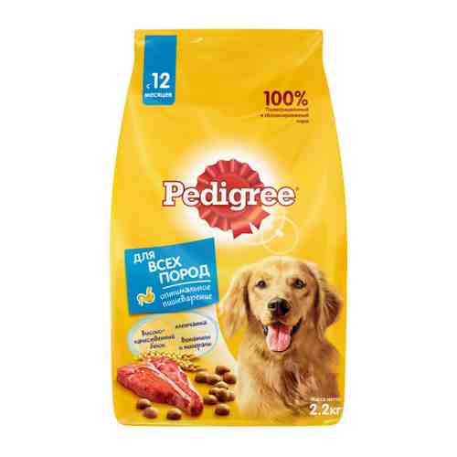 Корм сухой Pedigree с говядиной для взрослых собак всех пород 2.2 кг арт. 3316163
