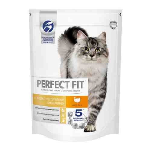 Корм сухой Perfect Fit Sensitive с индейкой при чувствительном пищеварении для взрослых кошек 650 г арт. 3322267