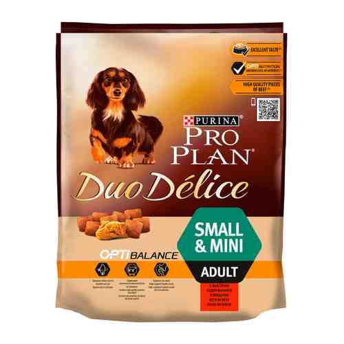 Корм сухой Pro Plan Duo Dеlice с говядиной и рисом для взрослых собак мелких и карликовых пород 700 г арт. 3383545