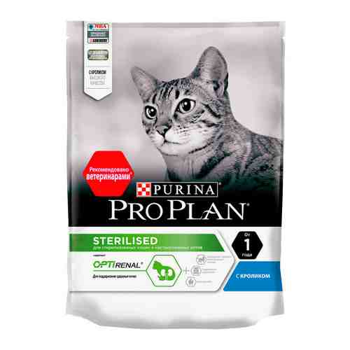 Корм сухой Pro Plan с кроликом для стерилизованных кошек и кастрированных котов 200 г арт. 3383696