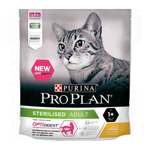 Корм сухой Pro Plan с курицей при чувствительном пищеварении для стерилизованных кошек 400 г арт. 3369203