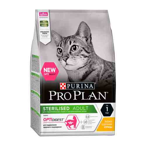 Корм сухой Pro Plan с курицей при чувствительном пищеварении для стерилизованных кошек и котов 3 кг арт. 3383680
