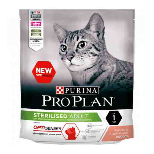Корм сухой Pro Plan с лососем поддержание органов чувств для стерилизованных кошек 400 г арт. 3369201