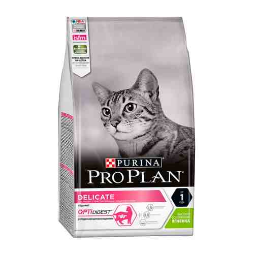 Корм сухой Pro Plan с ягненком при чувствительном пищеварении и привередливости к еде для кошек 1.5 кг арт. 3383662