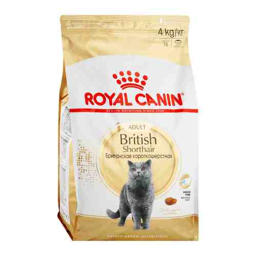 Корм сухой Royal Canin British Shorthair Adult для кошек британской породы старше 12 месяцев 4 кг арт. 3439865