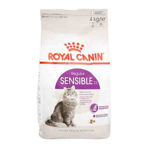 Корм сухой Royal Canin Sensible 33 при чувствительном пищеварении для привередливых в еде кошек от 1 до 10 лет 4 кг арт. 3316235