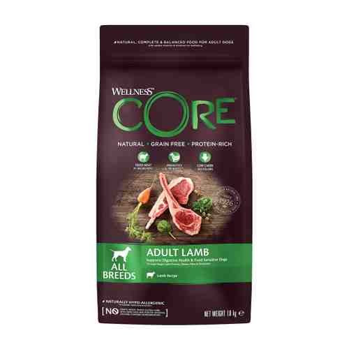 Корм сухой Wellness Core из ягненка с яблоком для взрослых собак всех пород 1.8 кг арт. 3421254