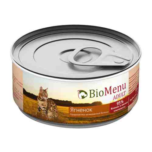 Корм влажный BioMenu Adult 95%-Мясо с ягненком для кошек 100 г арт. 3460697