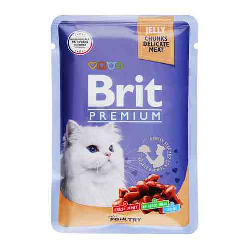 Корм влажный Brit Premium ассорти из птицы в желе для взрослых кошек 85 г арт. 3519805